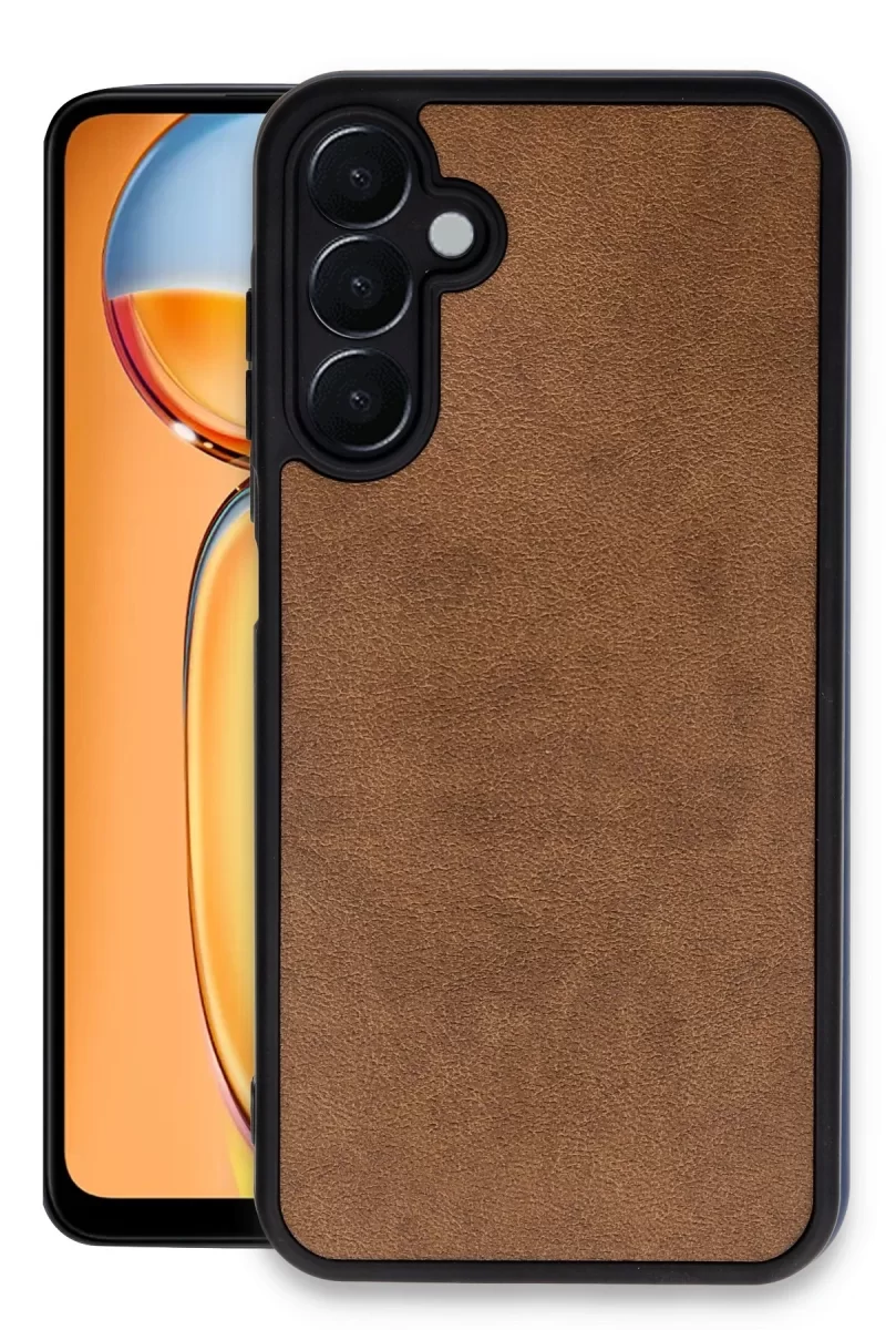 Newface Samsung Galaxy A15 4G Kılıf Aras Deri Kapak - Taba