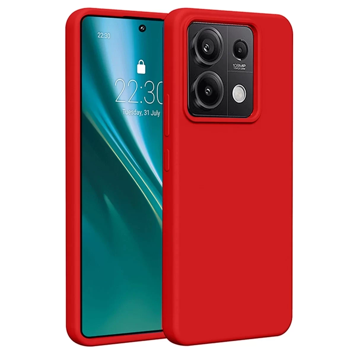 Newface Xiaomi Redmi Note 13 4G Kılıf First Silikon - Kırmızı