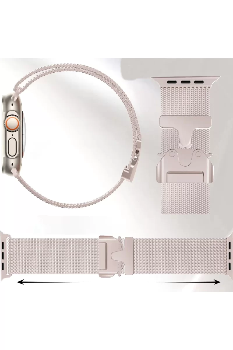 Newface Apple Watch 42mm Milano Metal Kordon - Siyah