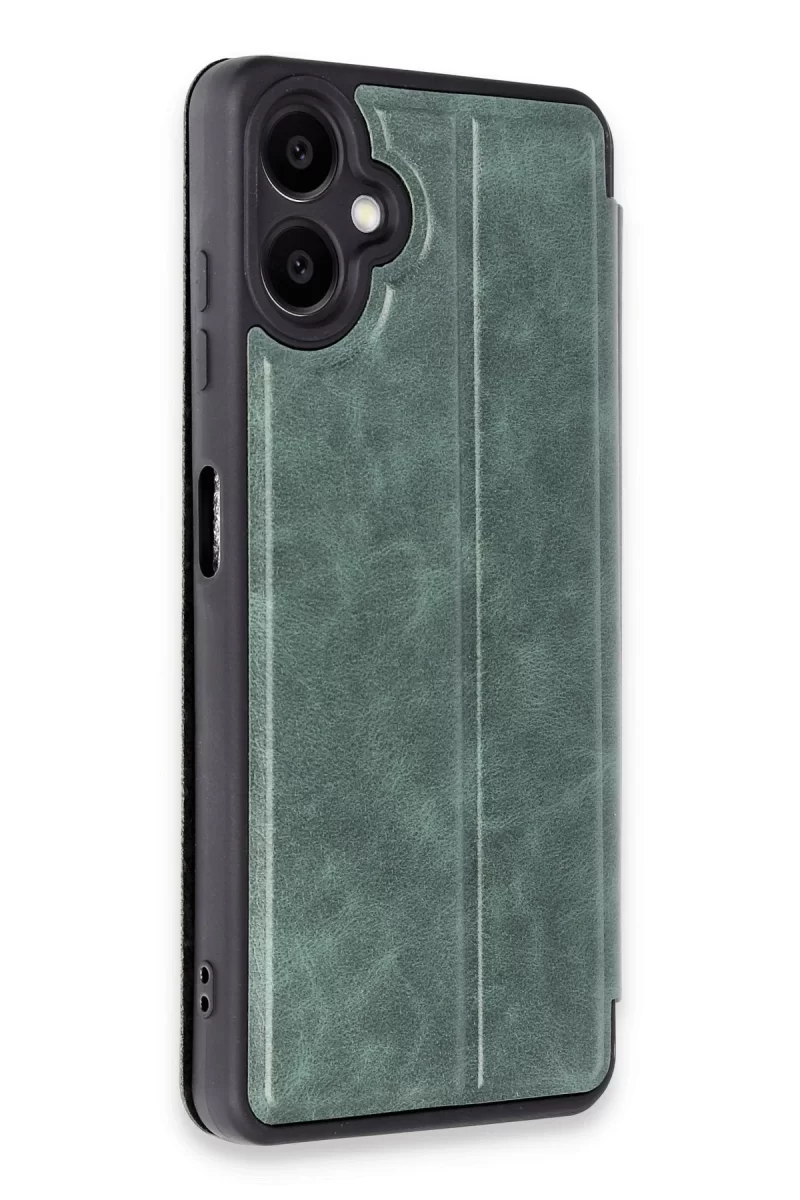 Newface Samsung Galaxy A06 Kılıf Flip Cover - Koyu Yeşil