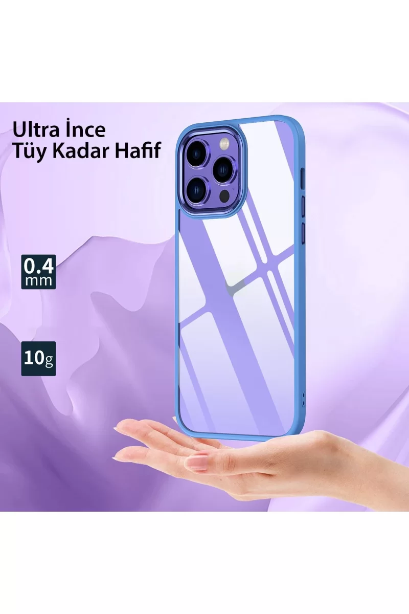 Newface Apple iPhone 13 Pro Max Kılıf Power Silikon - Sierra Blue