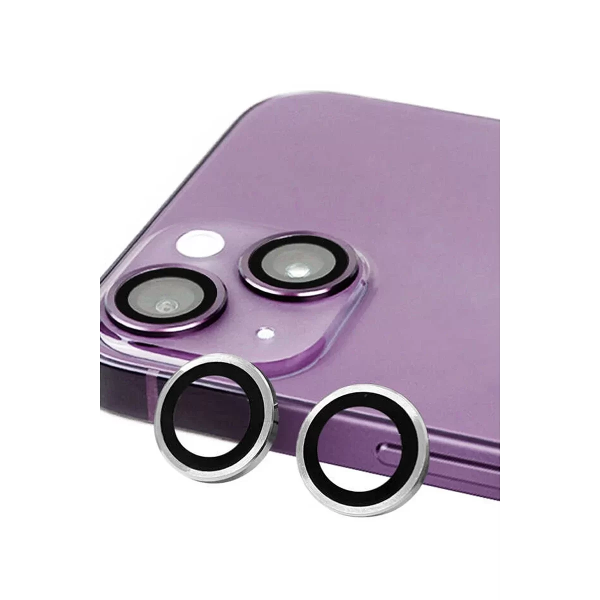 Newface Apple iPhone 14 Raze Metal Kamera Lens - Gümüş