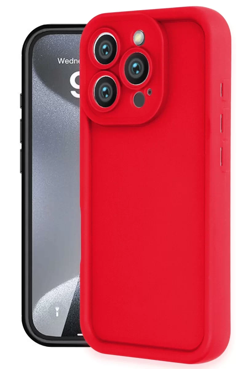 Newface Apple iPhone 16 Pro Kılıf Viera Silikon - Kırmızı