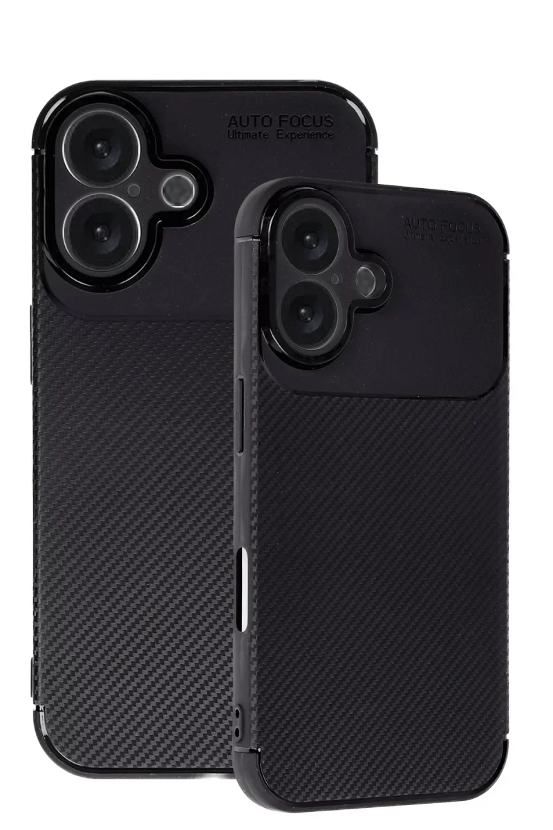 Newface Apple iPhone 16 Plus Kılıf Auto Focus Karbon Kapak - Siyah