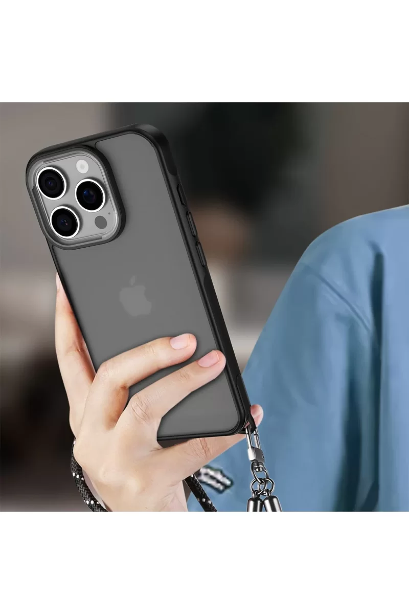 Newface Apple iPhone 16 Pro Max Kılıf Elegant Kapak - Siyah