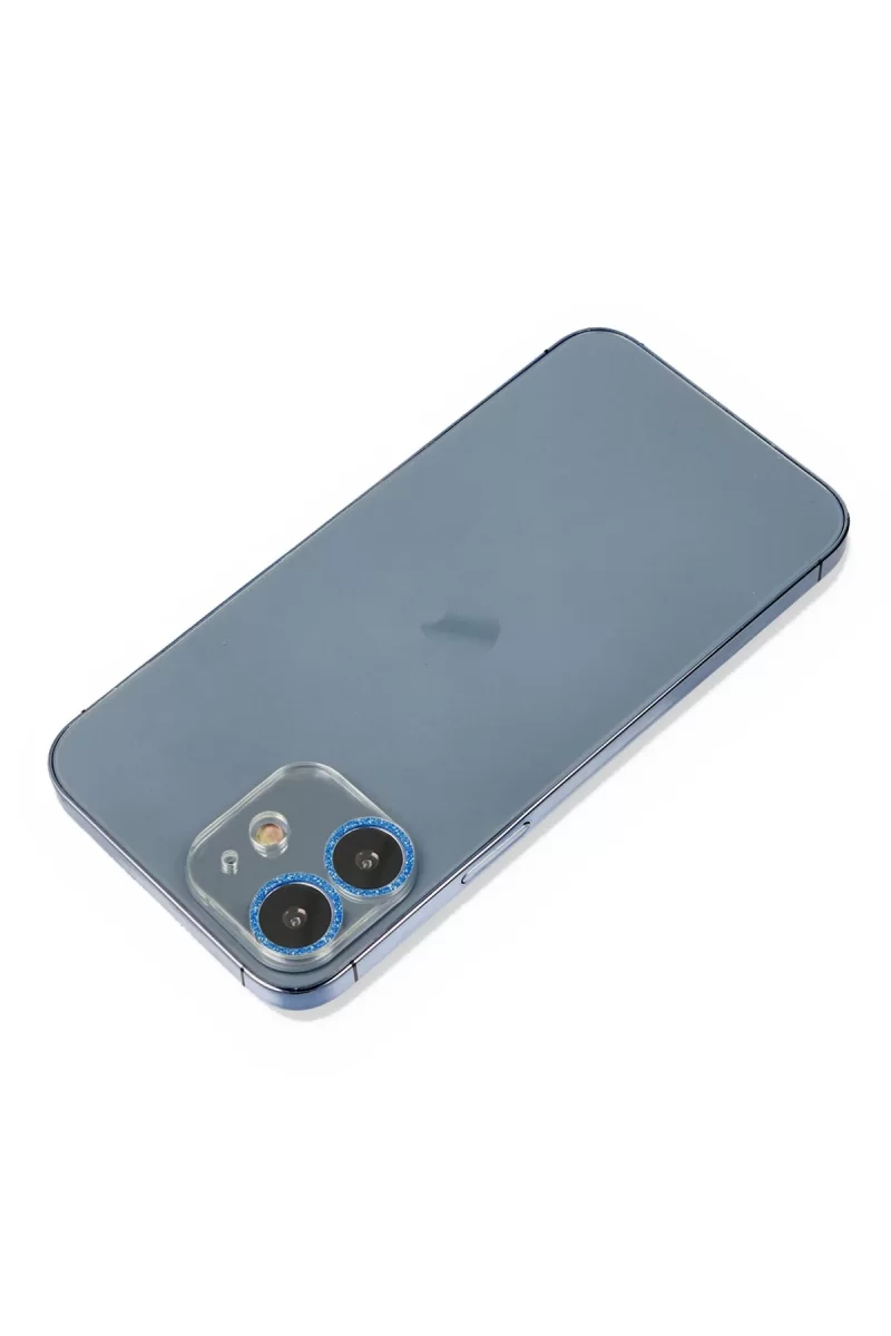Newface Apple iPhone 12 Shine Kamera Lens Koruma Cam - Mavi