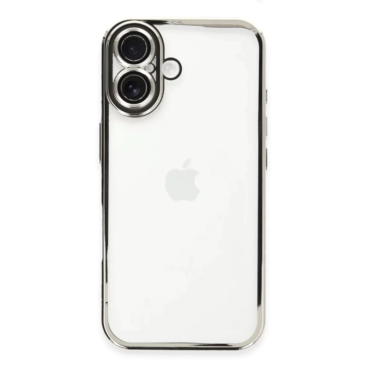 Newface Apple iPhone 16 Kılıf Razer Lensli Silikon - Gümüş
