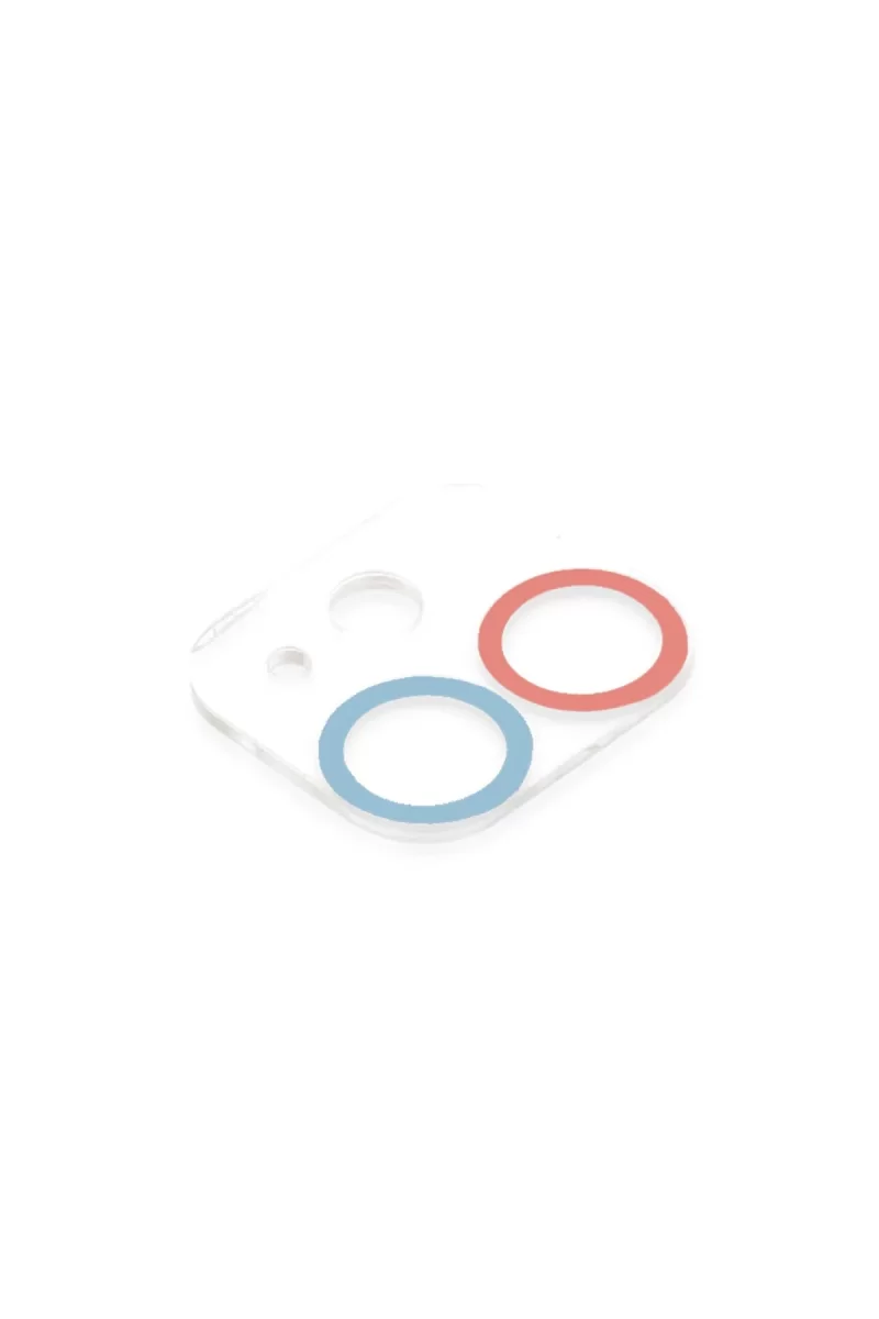 Newface Apple iPhone 12 Renkli Kamera Lens Koruma Cam - Pembe-Mavi
