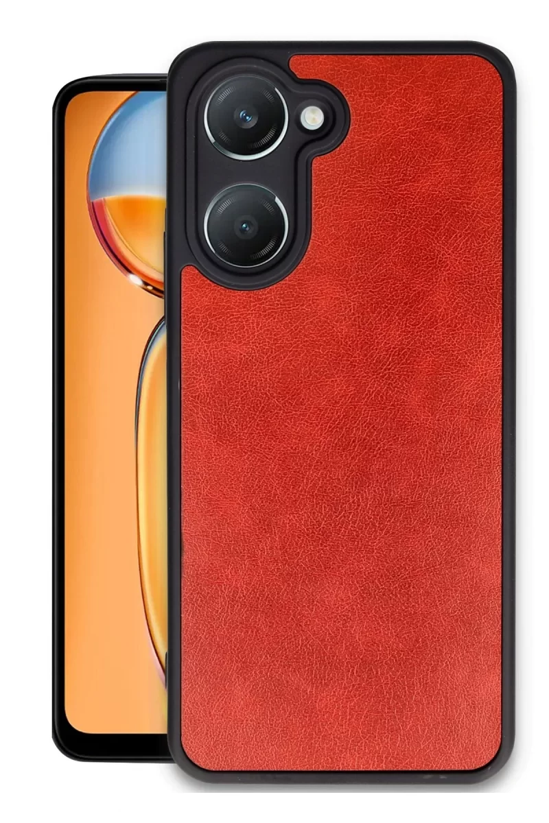 Newface Vivo Y18 Kılıf Aras Deri Kapak - Kırmızı