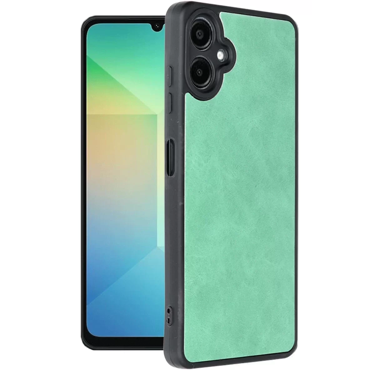 Newface Samsung Galaxy A06 Kılıf Aras Deri Kapak - Koyu Yeşil