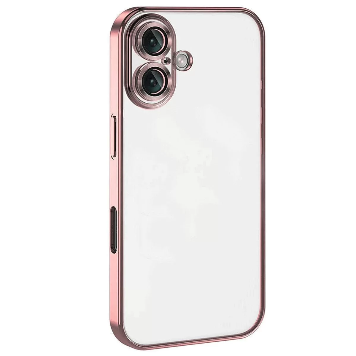Newface Apple iPhone 16 Kılıf Razer Lensli Silikon - Pembe