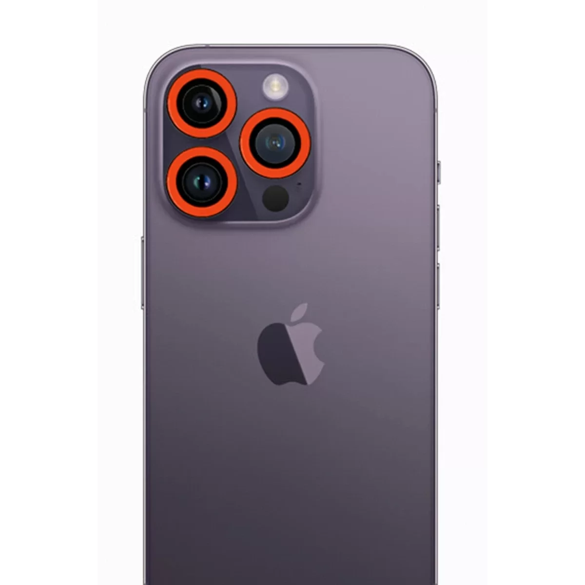 Newface Apple iPhone 12 Pro Max Neon Fosforlu Kamera Lens - Turuncu