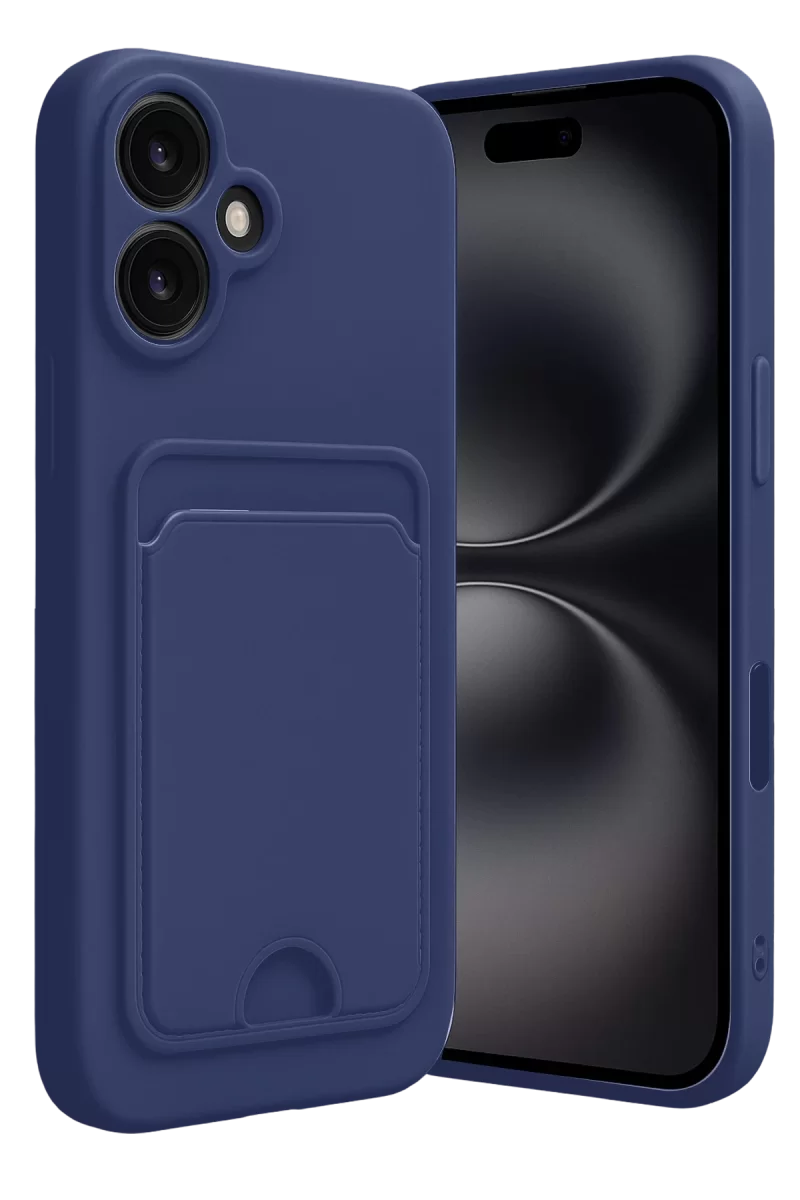 Newface Apple iPhone 16 Kılıf Kelvin Kartvizitli Silikon - Lacivert