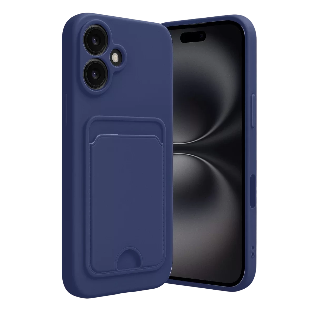 Newface Apple iPhone 16 Kılıf Kelvin Kartvizitli Silikon - Lacivert
