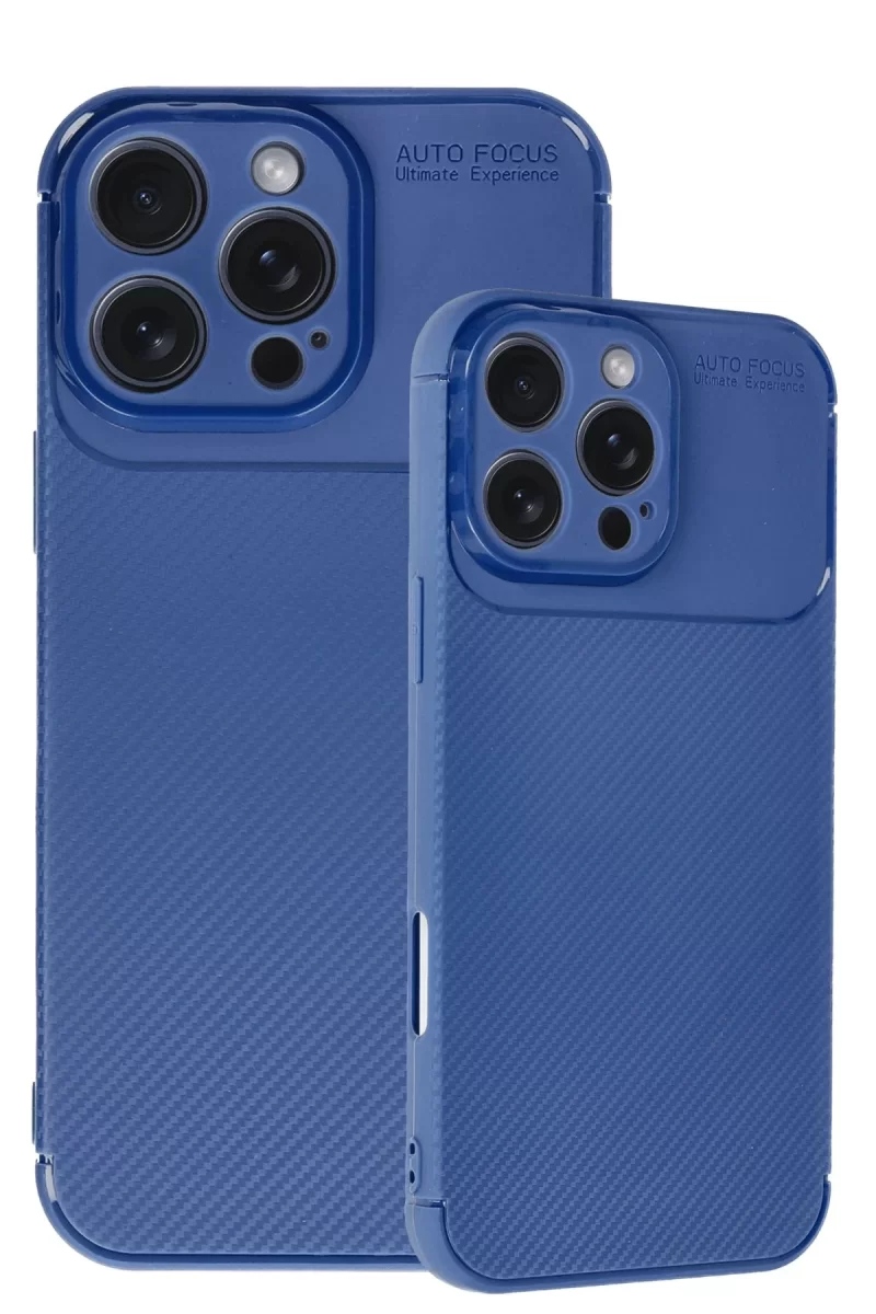 Newface Apple iPhone 16 Pro Max Kılıf Auto Focus Karbon Kapak - Lacivert