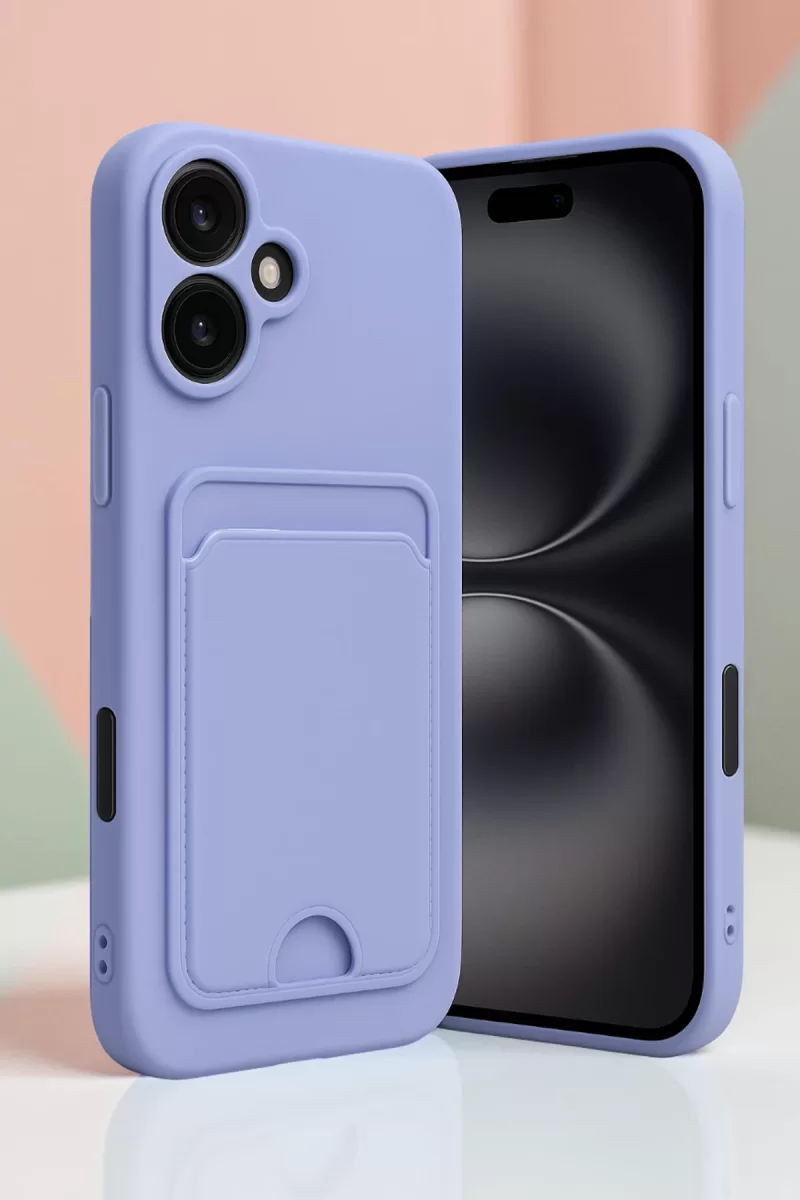 Newface Apple iPhone 16 Kılıf Kelvin Kartvizitli Silikon - Koyu Yeşil