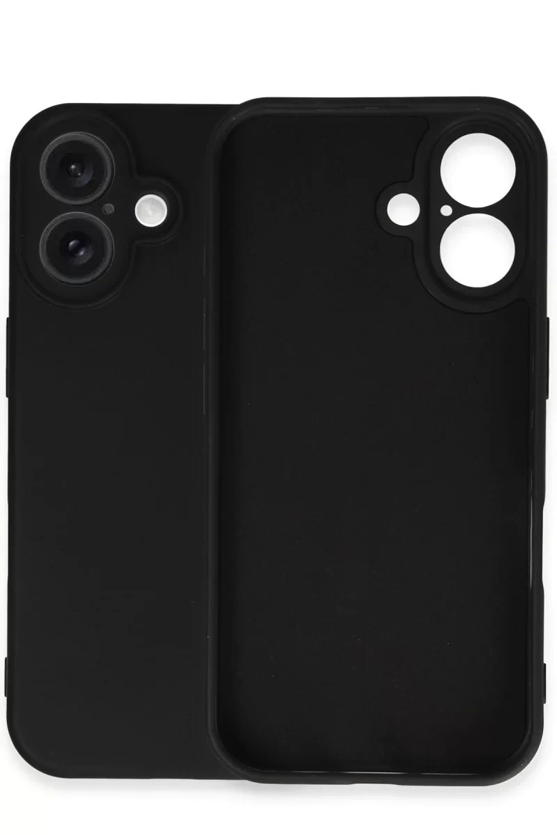 Newface Apple iPhone 16 Plus Kılıf Nano içi Kadife Silikon - Siyah