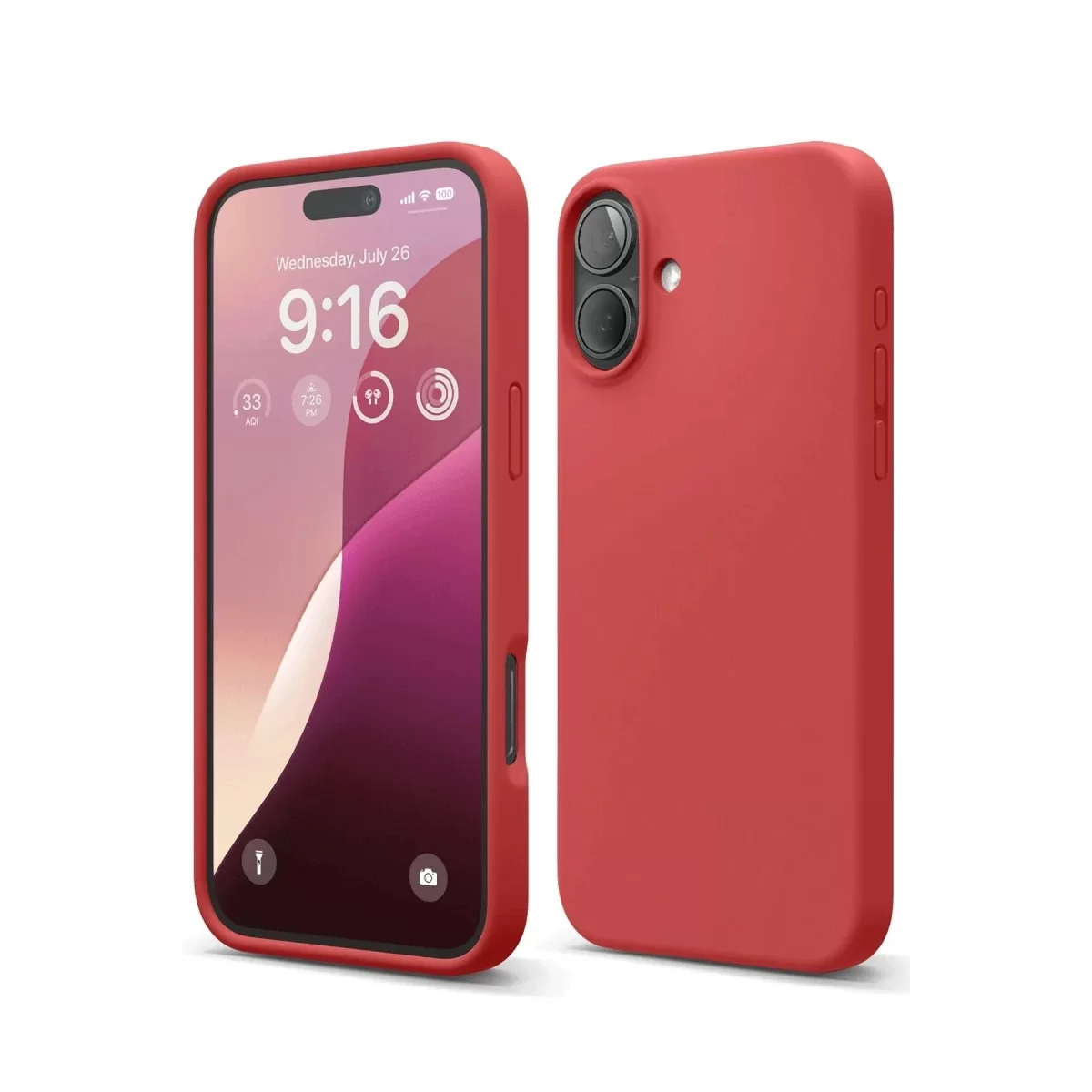 Newface Apple iPhone 16 Plus Kılıf Nano içi Kadife Silikon - Kırmızı