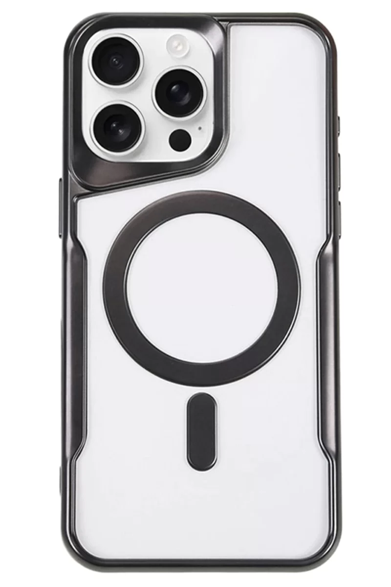 Newface Apple iPhone 14 Pro Kılıf Boyi Magsafe Silikon Kapak - Siyah