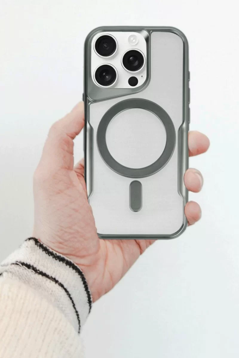 Newface Apple iPhone 14 Pro Kılıf Boyi Magsafe Silikon Kapak - Siyah