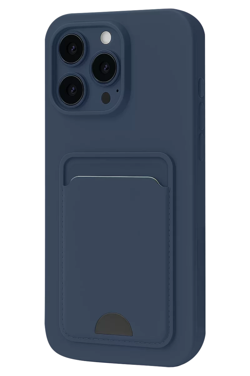 Newface Apple iPhone 16 Pro Kılıf Kelvin Kartvizitli Silikon - Lacivert