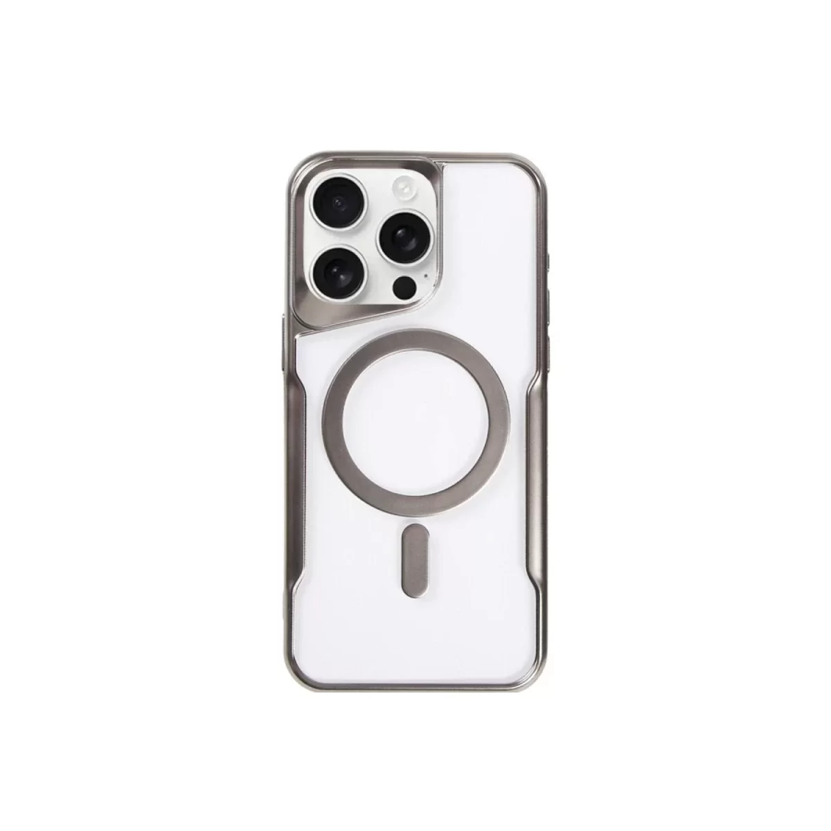 Newface Apple iPhone 14 Pro Kılıf Boyi Magsafe Silikon Kapak - Titan Gri