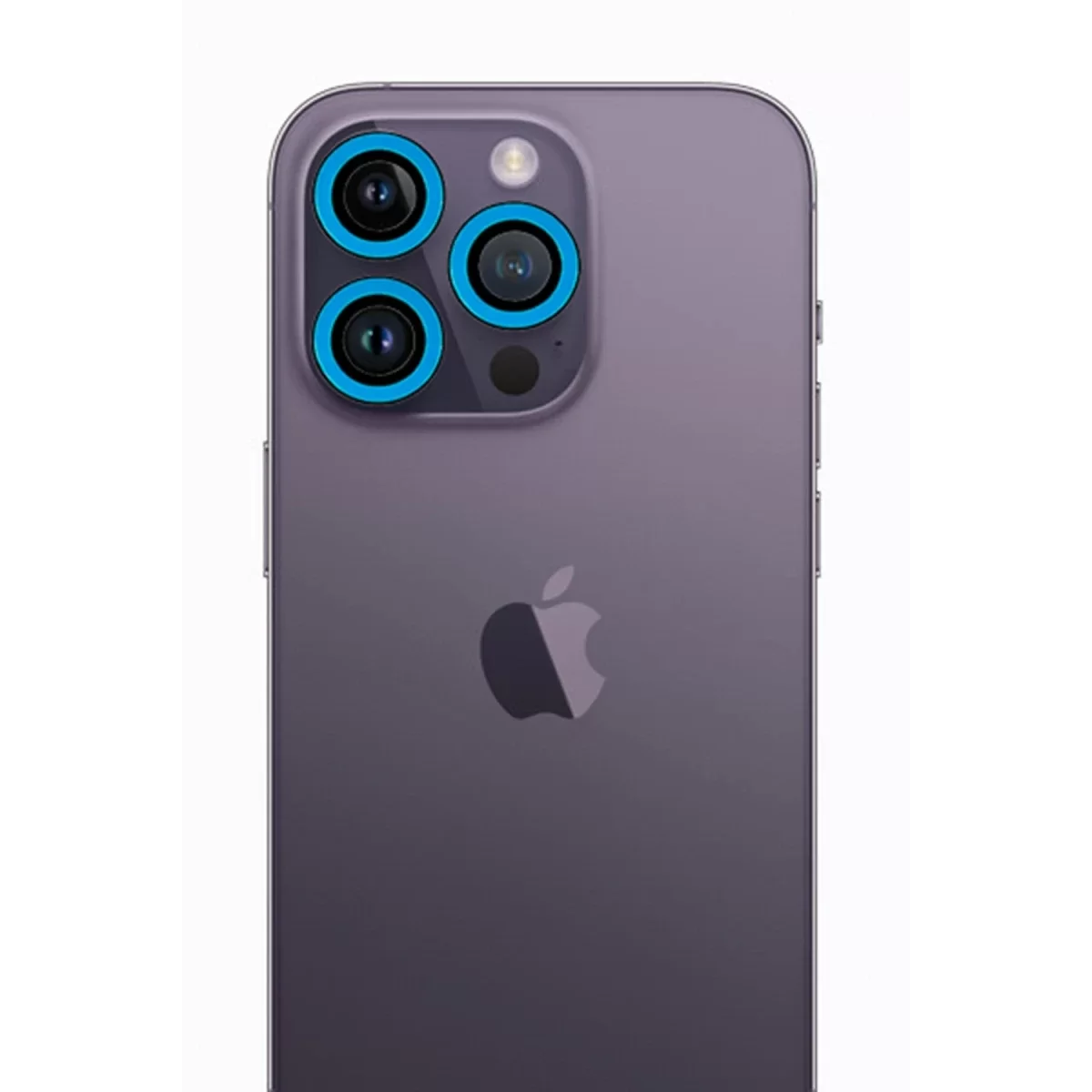 Newface Apple iPhone 13 Pro Max Neon Fosforlu Kamera Lens - Mavi