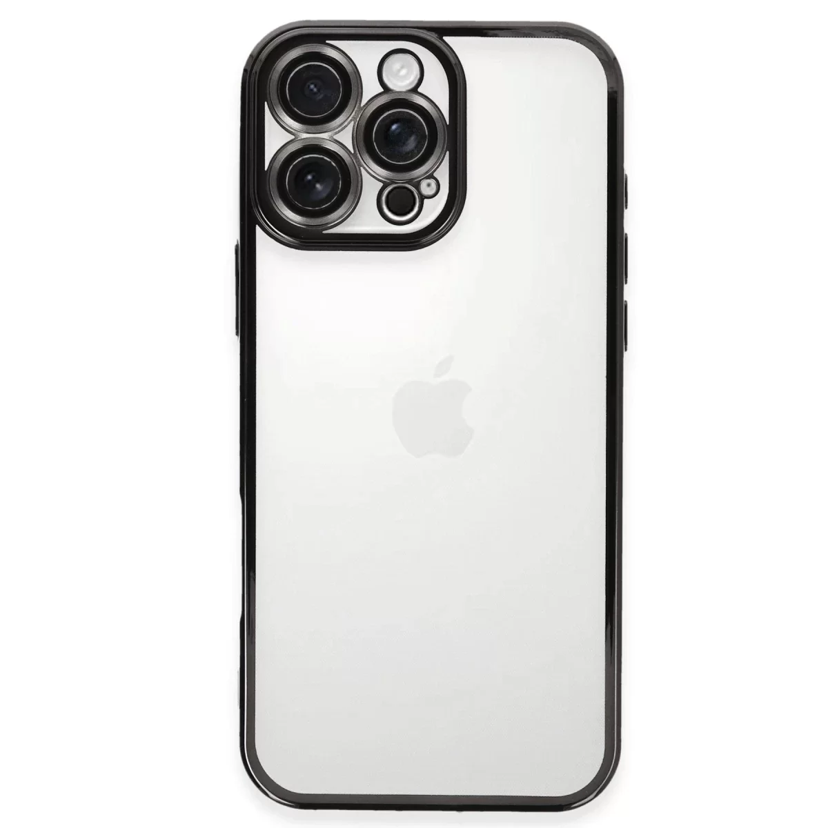 Newface Apple iPhone 16 Pro Max Kılıf Razer Lensli Silikon - Siyah