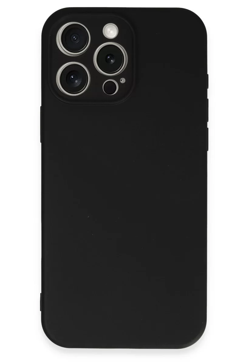 Newface Apple iPhone 16 Pro Kılıf Nano içi Kadife Silikon - Siyah