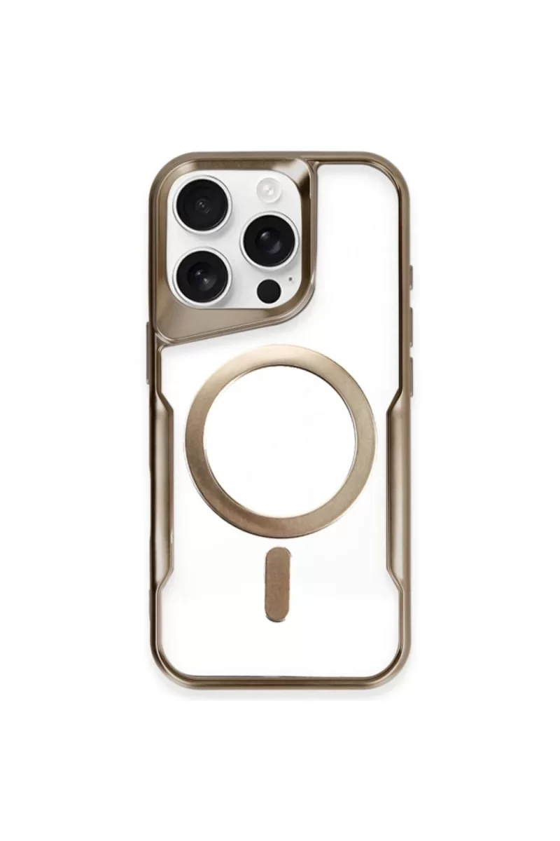 Newface Apple iPhone 14 Pro Kılıf Boyi Magsafe Silikon Kapak - Kahverengi
