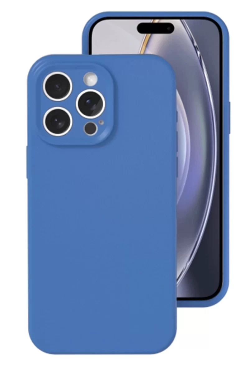 Newface Apple iPhone 16 Pro Kılıf Nano içi Kadife Silikon - Mavi