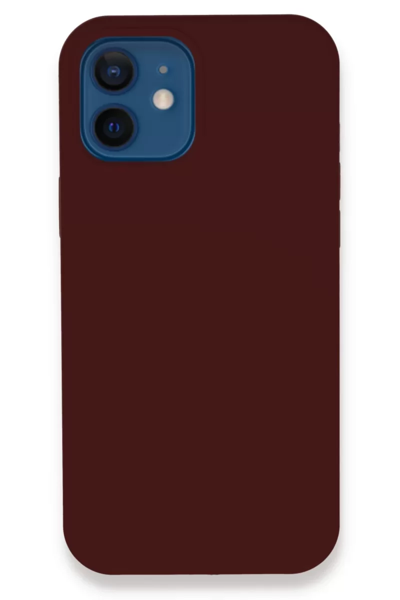 Newface Apple iPhone 12 Kılıf Lansman Legant Silikon - Bordo