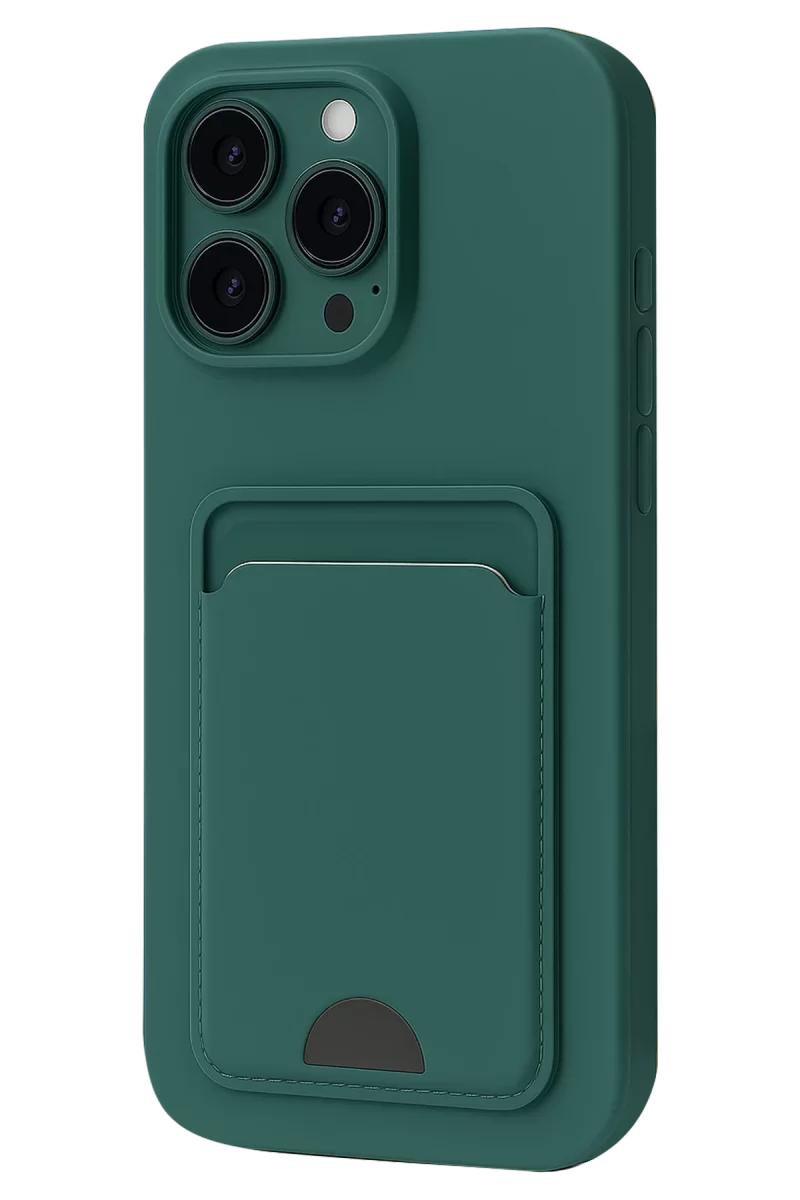 Newface Apple iPhone 16 Pro Max Kılıf Kelvin Kartvizitli Silikon - Koyu Yeşil