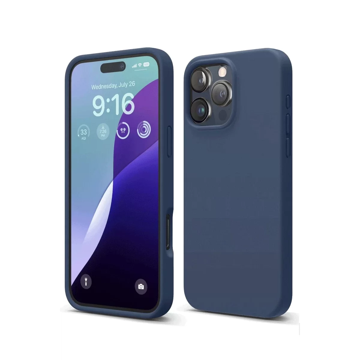 Newface Apple iPhone 16 Pro Kılıf Nano içi Kadife Silikon - Lacivert
