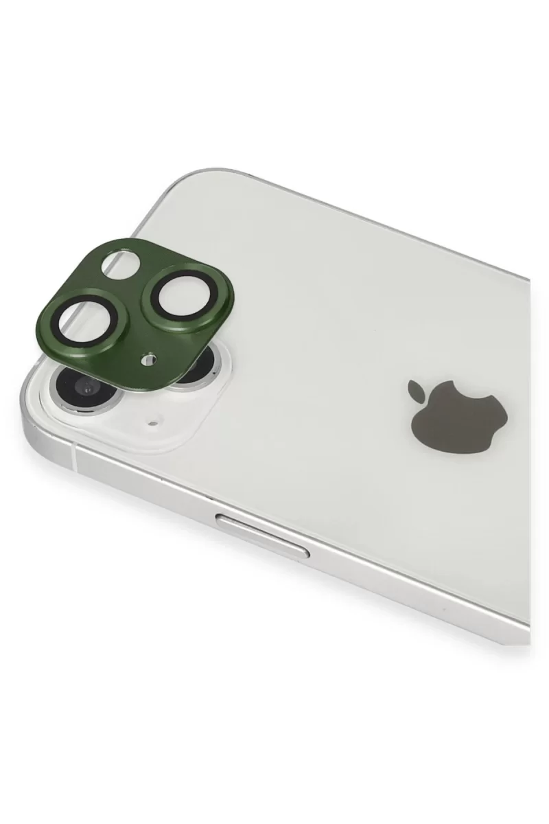 Newface Apple iPhone 13 Pers Alüminyum Kamera Lens - Yeşil