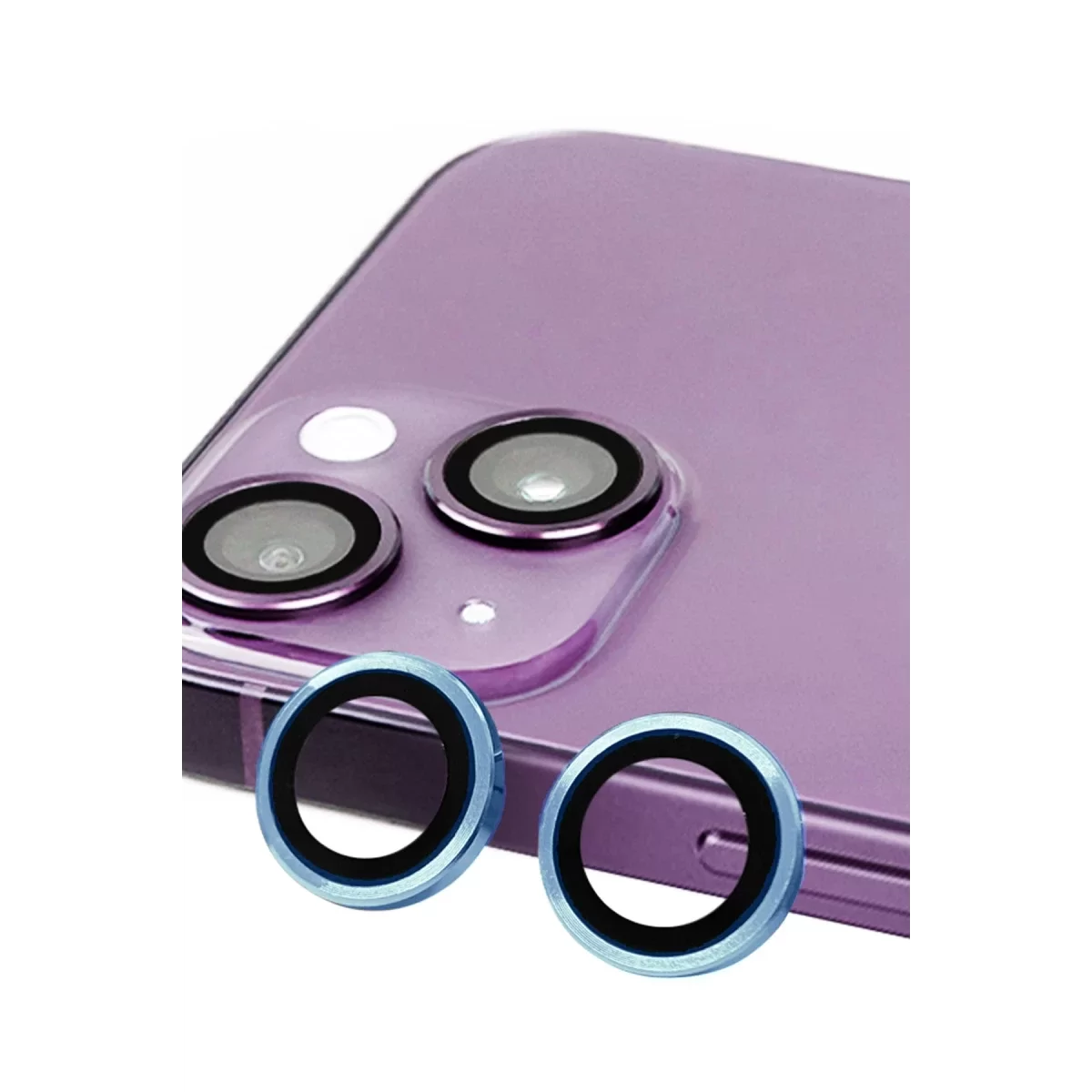 Newface Apple iPhone 13 Mini Raze Metal Kamera Lens - Mavi