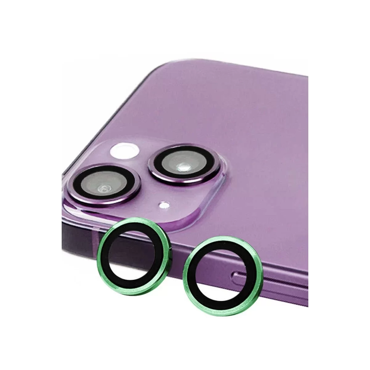 Newface Apple iPhone 13 Mini Raze Metal Kamera Lens - Yeşil