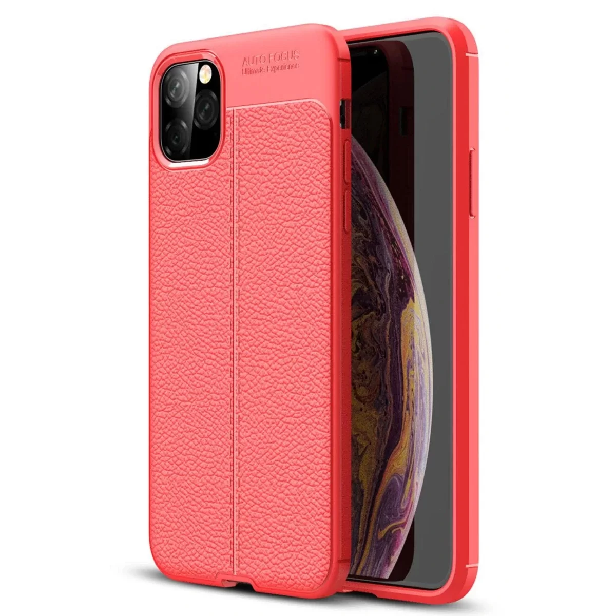 Newface Apple iPhone 11 Pro Max Kılıf Auto Focus Kapak - Kırmızı