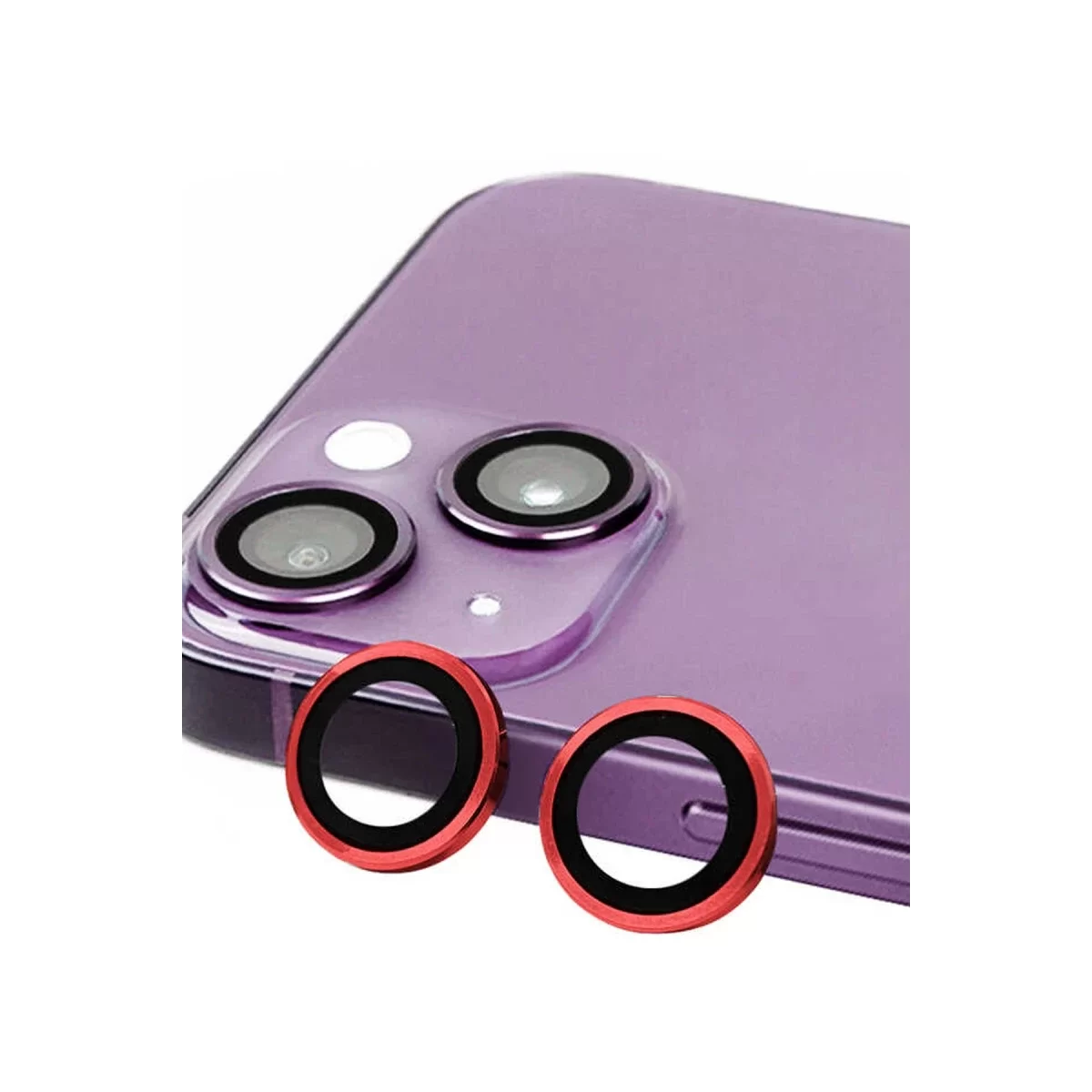 Newface Apple iPhone 13 Mini Raze Metal Kamera Lens - Kırmızı