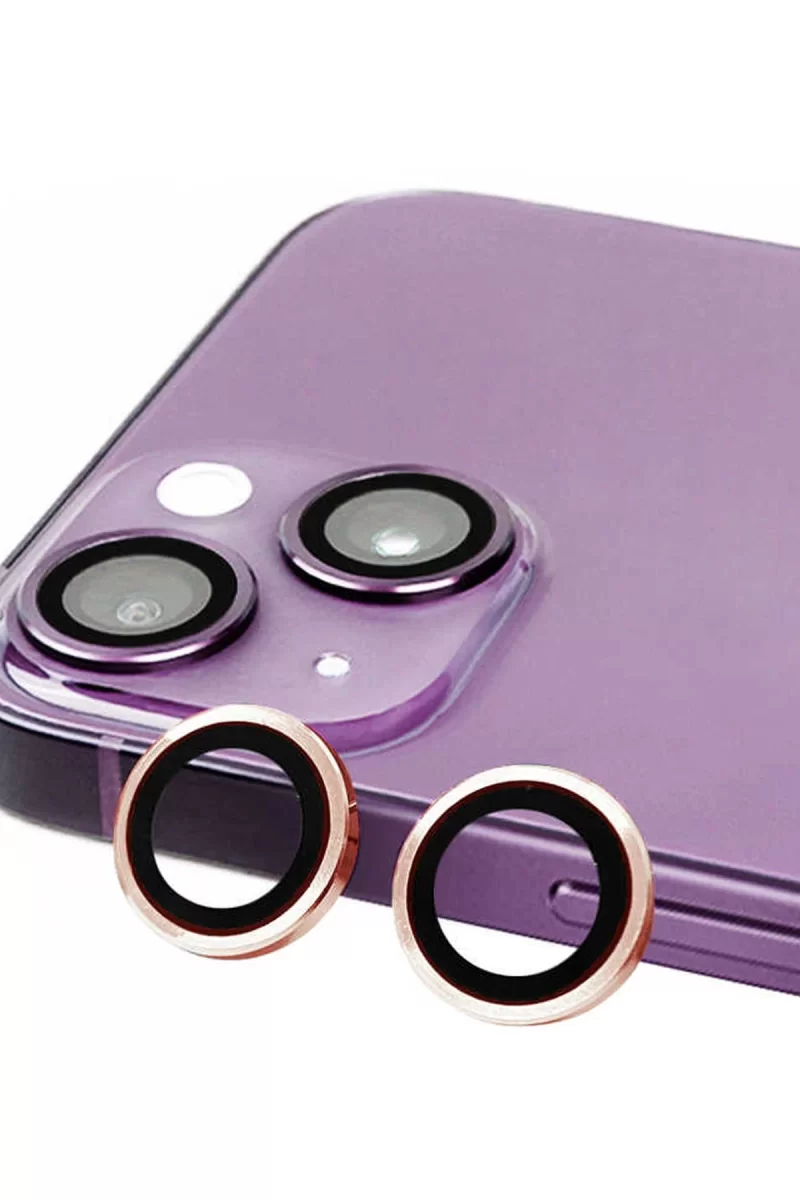 Newface Apple iPhone 13 Raze Metal Kamera Lens - Pembe