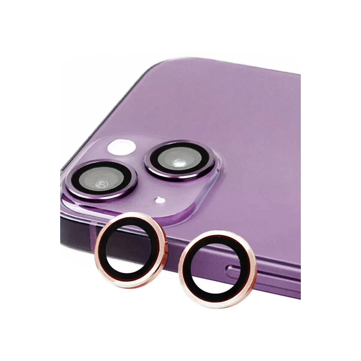 Newface Apple iPhone 13 Raze Metal Kamera Lens - Pembe