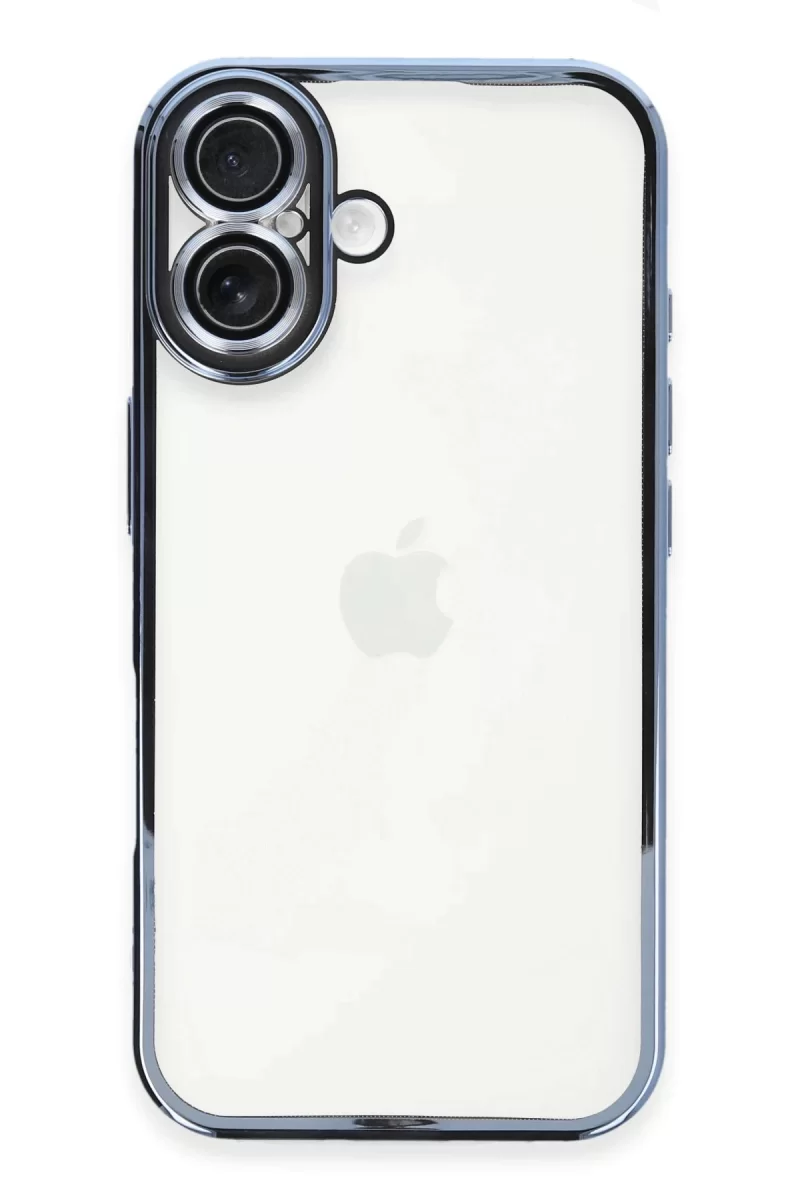 Newface Apple iPhone 16 Plus Kılıf Razer Lensli Silikon - Açık Mavi