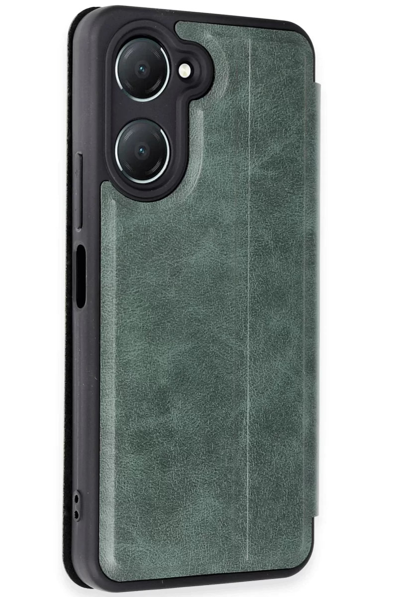 Newface Vivo Y18 Kılıf Flip Cover - Koyu Yeşil
