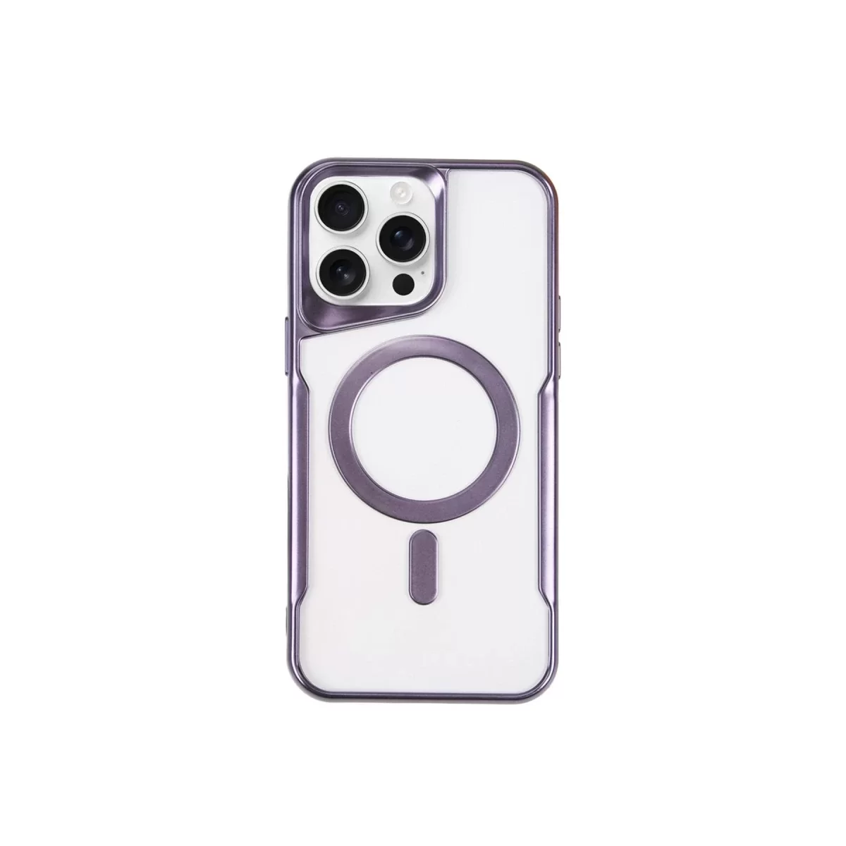 Newface Apple iPhone 14 Pro Max Kılıf Boyi Magsafe Silikon Kapak - Derin Mor