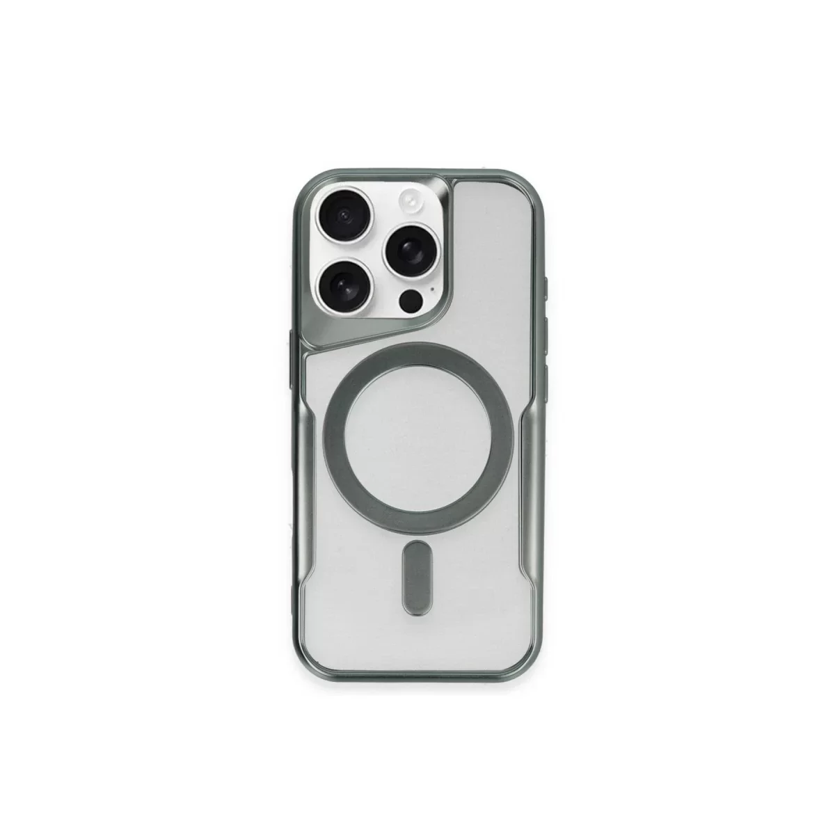 Newface Apple iPhone 14 Pro Max Kılıf Boyi Magsafe Silikon Kapak - Yeşil