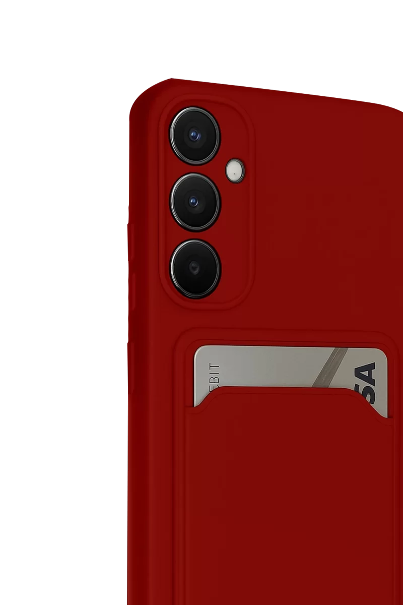 Newface Samsung Galaxy S24 FE Kılıf Kelvin Kartvizitli Silikon - Kırmızı