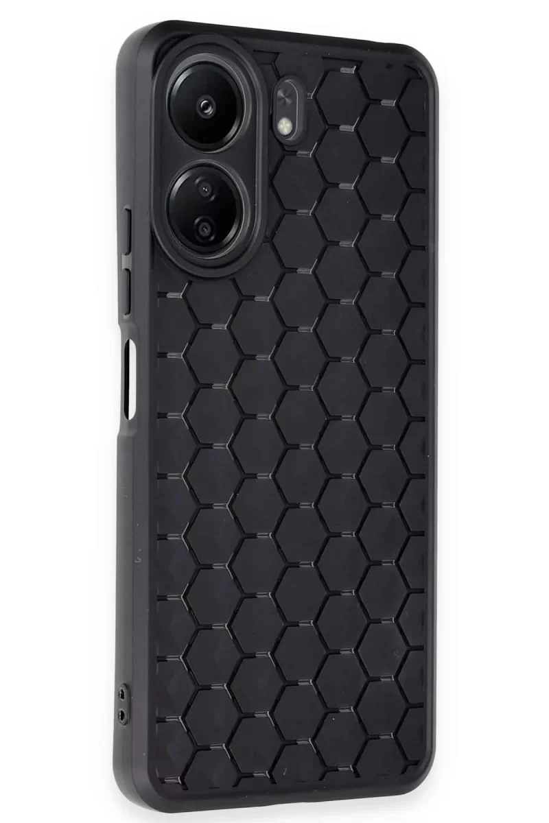 Newface Xiaomi Redmi 13C Kılıf Petek Silikon Kapak - Siyah