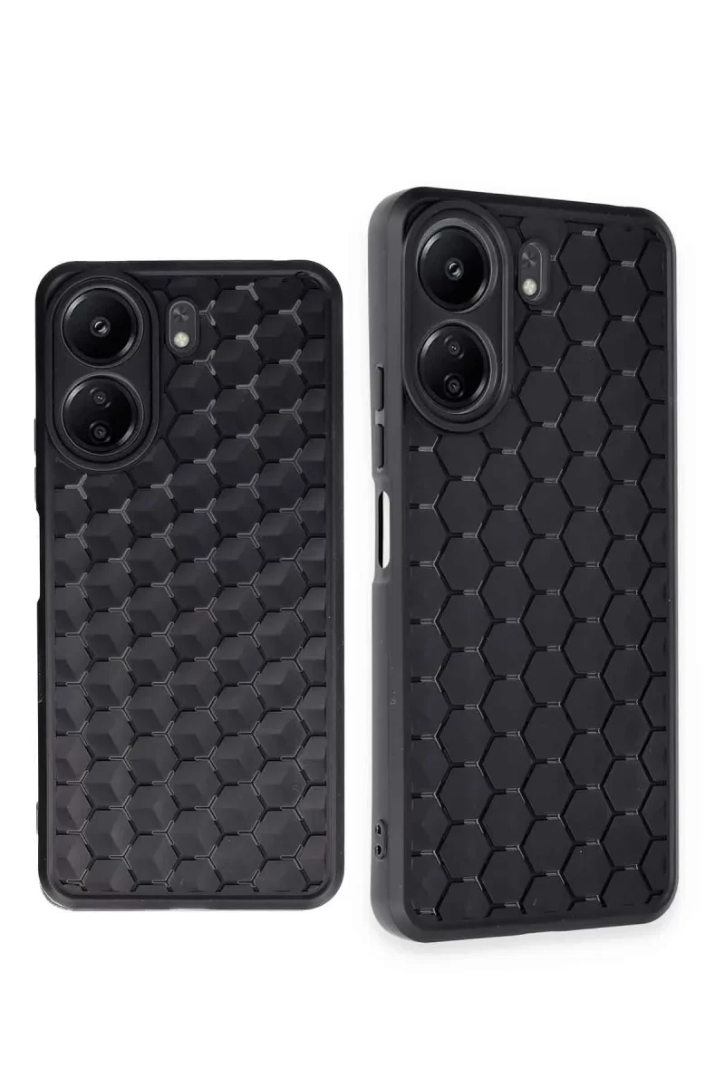 Newface Xiaomi Redmi 13C Kılıf Petek Silikon Kapak - Siyah