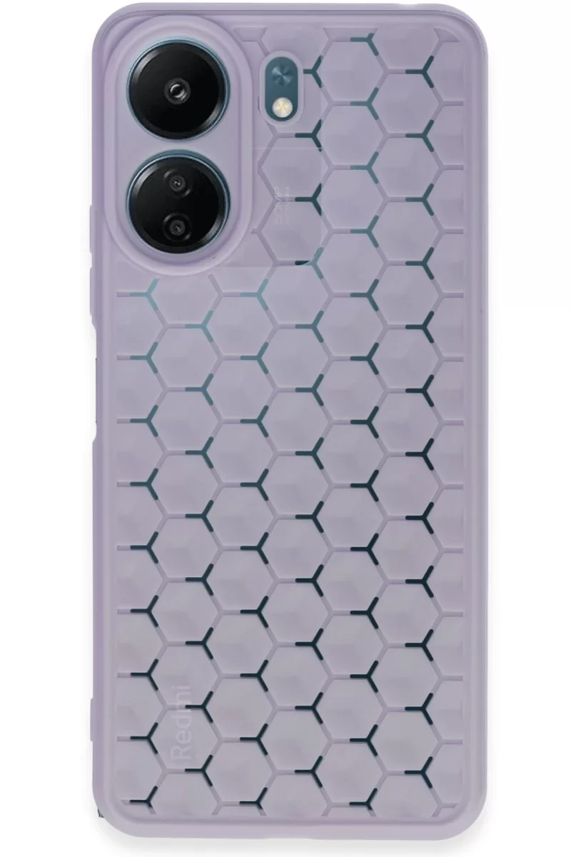 Newface Xiaomi Redmi 13C Kılıf Petek Silikon Kapak - Lila