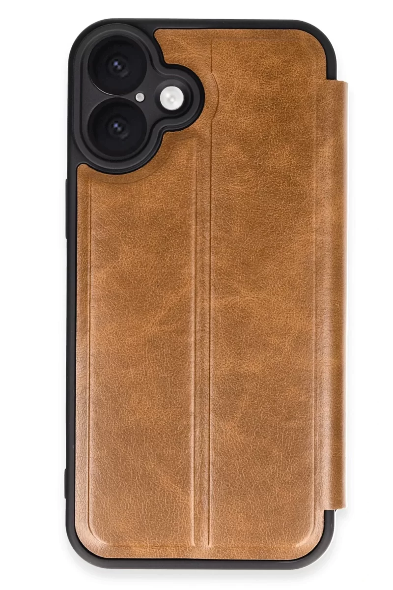 Newface Apple iPhone 16 Plus Kılıf Flip Cover - Taba